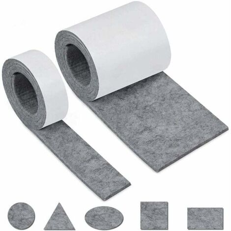 Pair Selbstklebender Möbelfilz, Klebefilz, 2 Rollen (100 × 10 Cm + 100 × 2 Cm), Freier Zuschnitt In Jeder Größe Oder Form, Filz-anti-rutsch-pad Für Tisch, Stuhl, Sofa, Beinschutz
