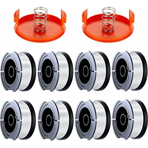 Pair 10er-pack Trimmerfadenspule, Kompatibel Mit Trimmern Von Black And Decker, A6481 A6485 1,65 Mm Freischneider-fadenspule (8 Trimmerfäden, 2 Abdeckungen, 2 Federn)