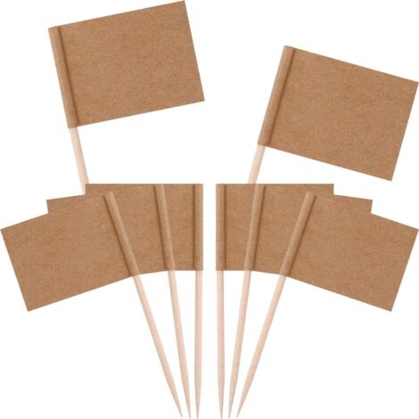Pa Kraftpapier-zahnstocher-flagge, 100 Stück, Käsemarker, Kuchenmarker, Kraftpapier-käseetiketten Für Hochzeit, Party, Weihnachten, Holleween, Ostern