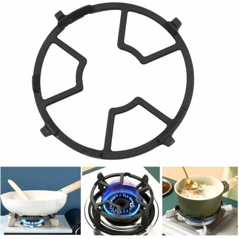 Pa Stützring Für Gasherde – 17,5 Cm Runder Pfannenboden Aus Gusseisen, Kochanpassung Mit Vier/fünf Krallen, Schale Für Küche, Kaffeemaschine, Ofen, Wok, Kleiner Topf, 1 Stück, Schwarz