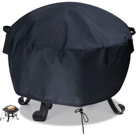 Pa Schutzhülle Für Garten-feuerstelle, Terrassen-feuerstelle, 210d Oxford-gewebe, Wasserdicht Und Reißfest, Rund, Schwarz, 85 X 40 Cm