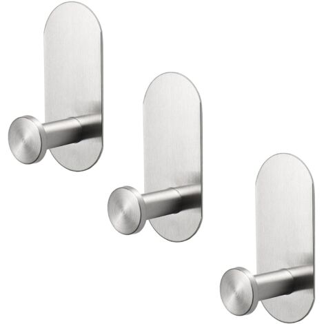 Pa 3er-pack Selbstklebende, Robuste Handtuch-/bademantelhaken, Wasserdichte Edelstahl-duschhaken, Wandmontierte Mantel-/kleiderhaken Ohne Bohren Für Badezimmer, Küche Und Büros (10 X 4 Cm)