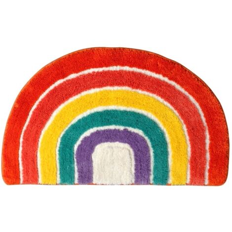 Pa Stück Teppich Teppich Badezimmermatte Kinderteppich Saugfähige Bodenmatte Regenbogen-bodenmatte Bodenmatte Halbrunde Bodenmatte Zuhause Rutschfeste Matte Wasser Absorbieren