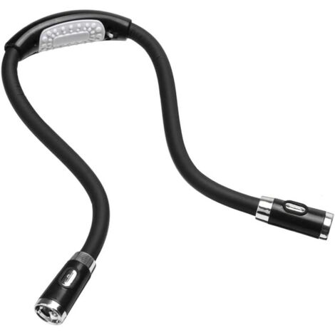 Pa Leselampe Für Bücher Im Bett, Nacken-leselampe, Hände Frei, 4 Led-perlen, 3 Einstellbare Helligkeitsstufen, Nackenlampe Zum Lesen Im Auto, Grillen, Stricken, Schwarz