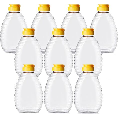 Pa 10 Stück Honig-quetschflasche, Honigspender, Saucenflasche, Gewürzflasche, Kunststoffflaschen Mit Deckel, Saucenflaschenspender, Weiche Plastikflasche