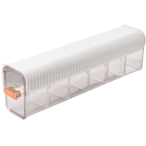 Pa Wandmontierte Aufbewahrungsbox Für Unterwäsche, Höschen, Socken, Datenkabel, Schrank-organizer, Multifunktional, 6 Fächer, Transparent Weiß
