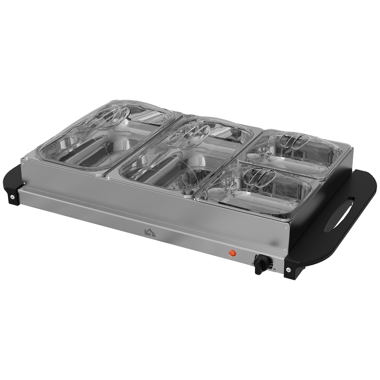 2 In 1 Buffetwarmer 68l Warmhalteplatte 300 Watt Edelstahl Speisewarmer Silber 223009485 223009485
