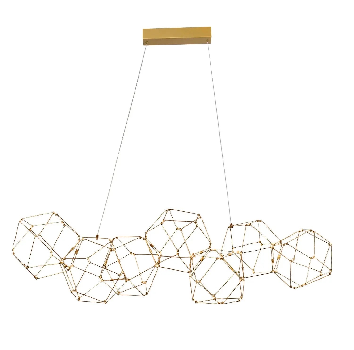[neuwertig] B-ware Nova Luce Pendelleuchte Hängeleuchte Nebula Led Gold Warmweiß 33,6 W 108 Cm