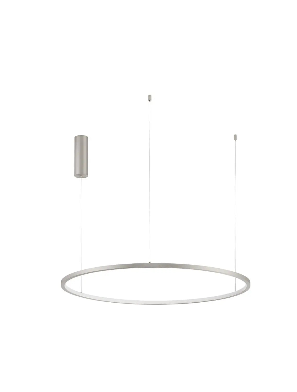 [neuwertig] B-ware Nova Luce Pendelleuchte Hängeleuchte Tarquin Led Silber Warmweiß Dimmbar Ø 80 Cm