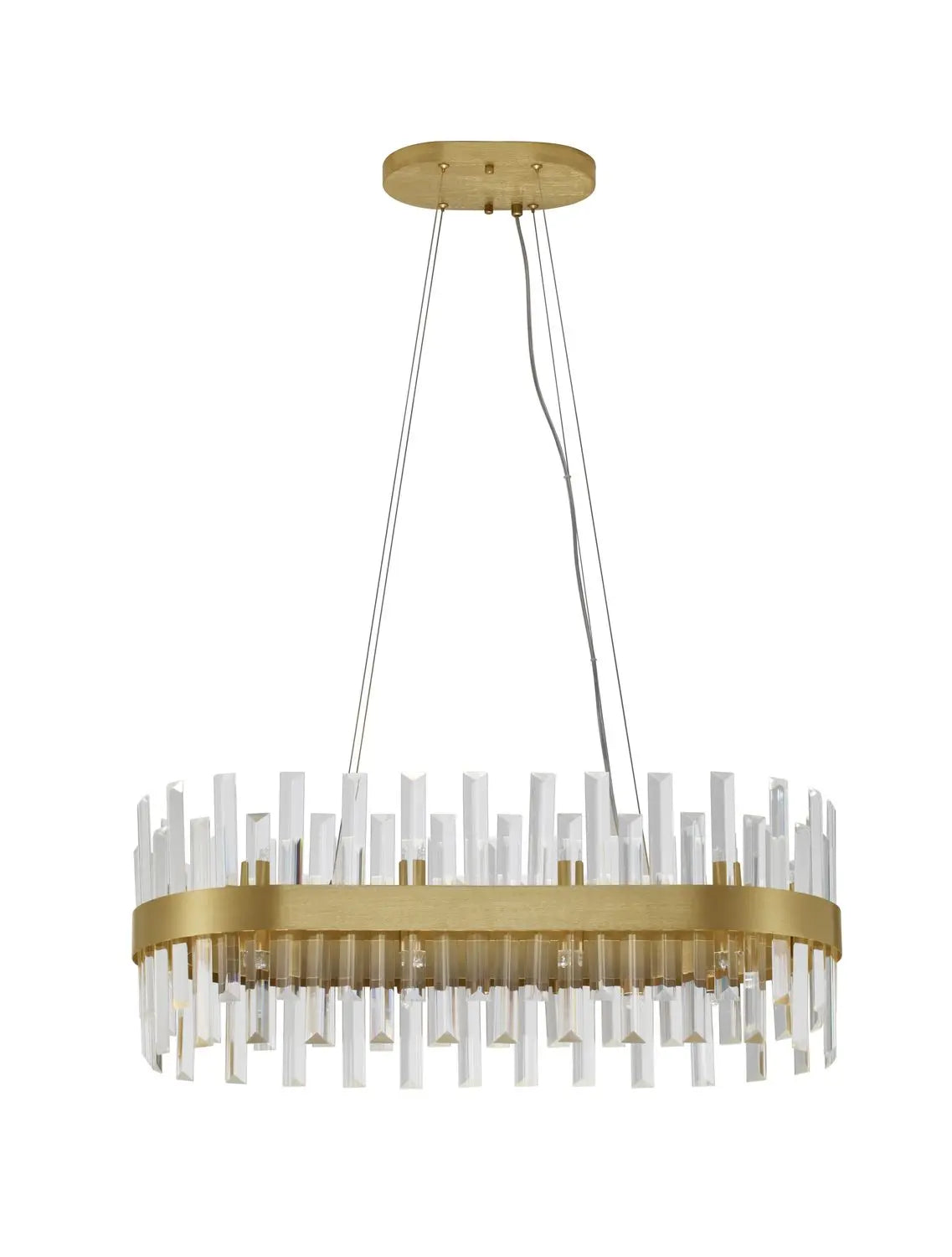 [neuwertig] B-ware Nova Luce Pendelleuchte Hängeleuchte Kronleuchter Crown Satin Gold G9 Led 80 Cm