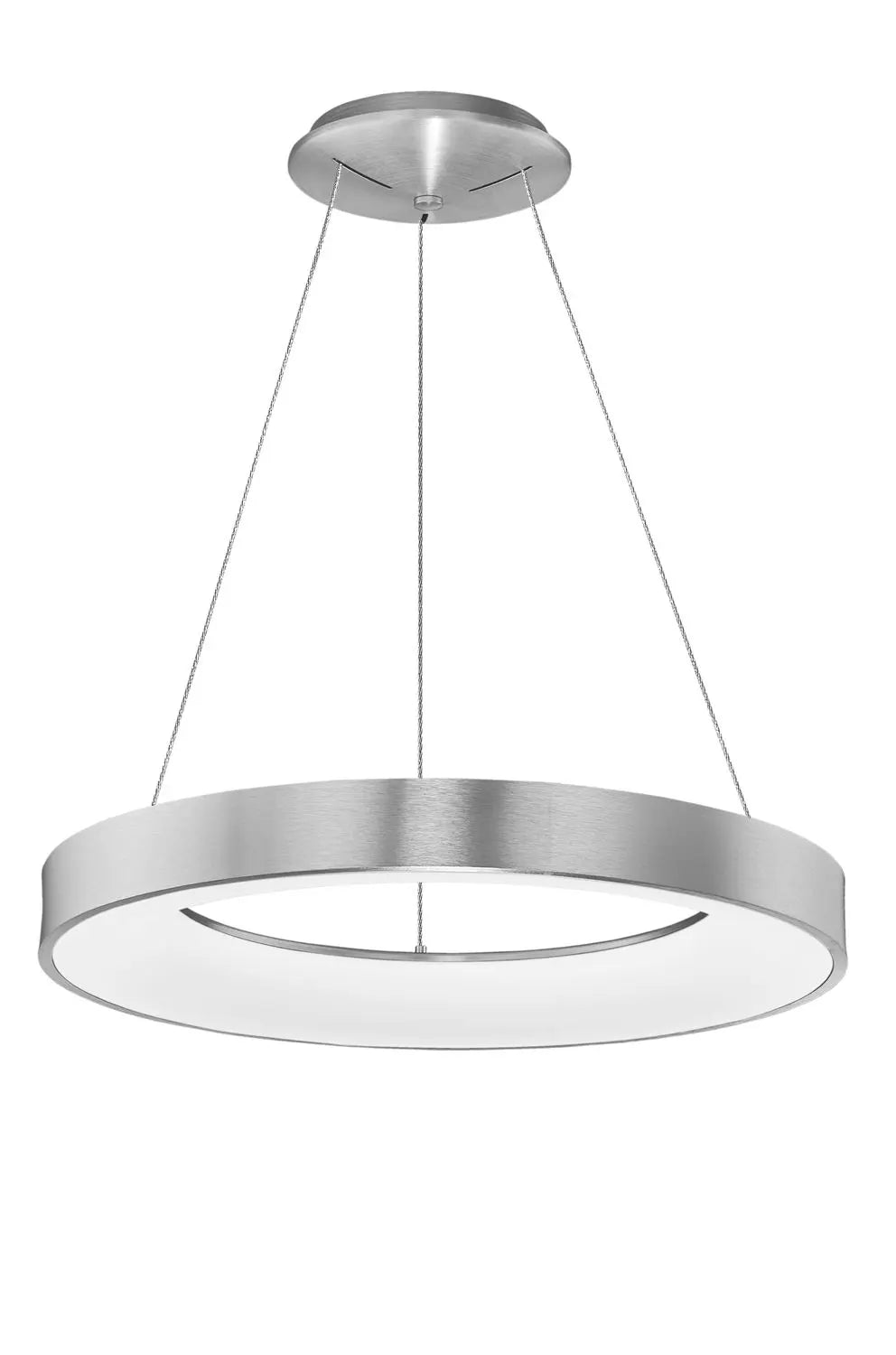[neuwertig] B-ware Nova Luce Pendelleuchte Hängeleuchte Led Rando Thin Silber Warmweiß Dimmbar 60cm