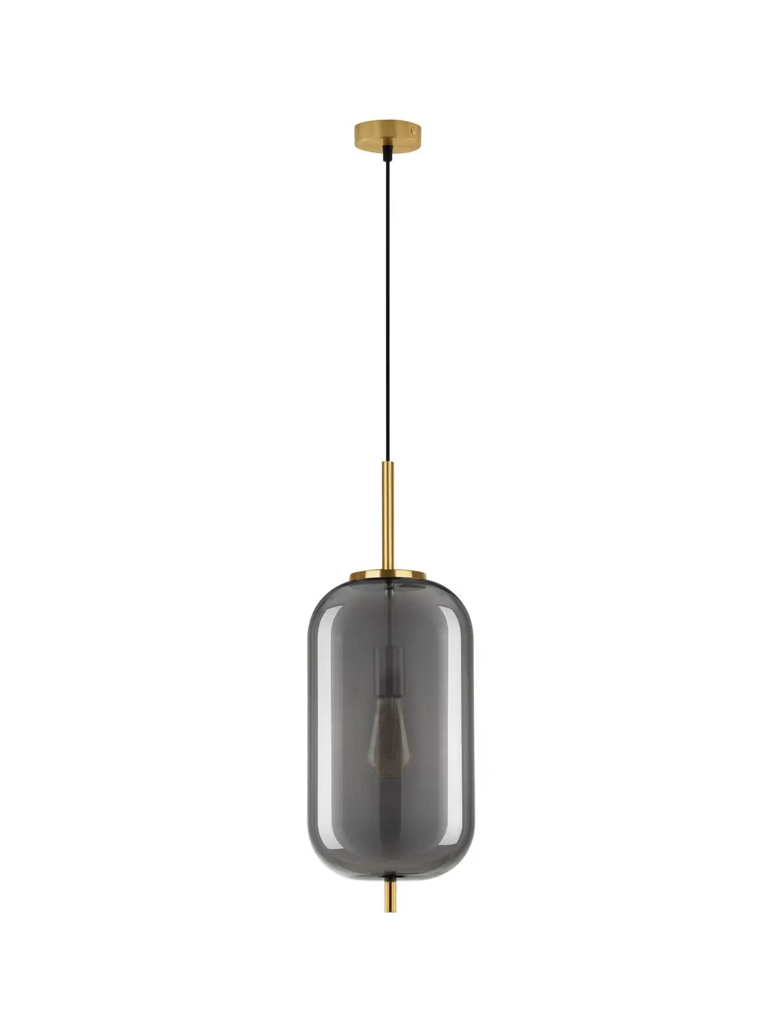 [gebraucht] B-ware Nova Luce Pendelleuchte Hängeleuchte Lato E27 Led Gold Rauchig Dimmbar Glas 22cm