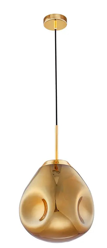 [neuwertig] B-ware Nova Luce Pendelleuchte Hängeleuchte Lava E27 Led Gold Dimmbar 120x25 Cm Lampe