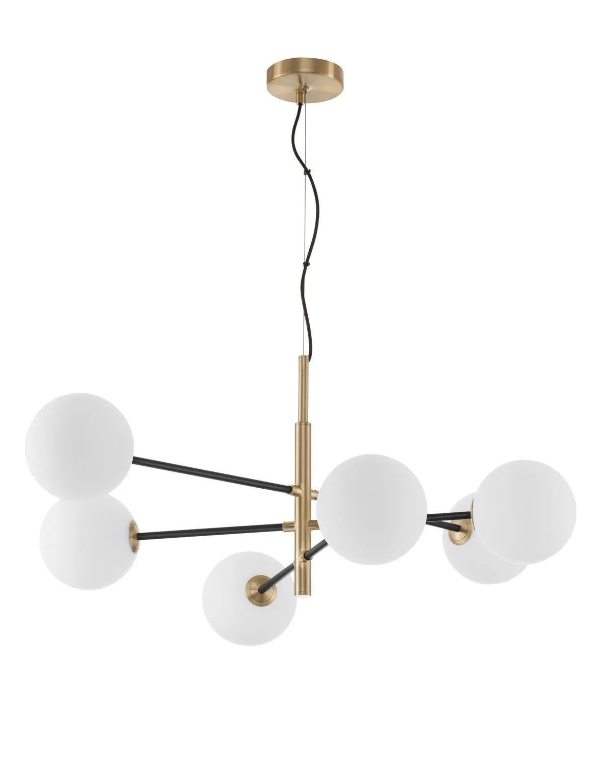 [neuwertig] B-ware Nova Luce Pendelleuchte Hängeleuchte Vitra Gold Glas Dimmbar 6 Flammig G9 Led
