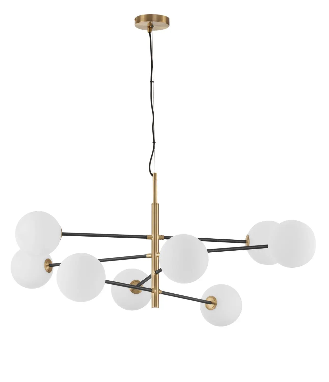 [neuwertig] B-ware Nova Luce Pendelleuchte Hängeleuchte Vitra G9 Led 8fach Gold Dimmbar Glas Metall