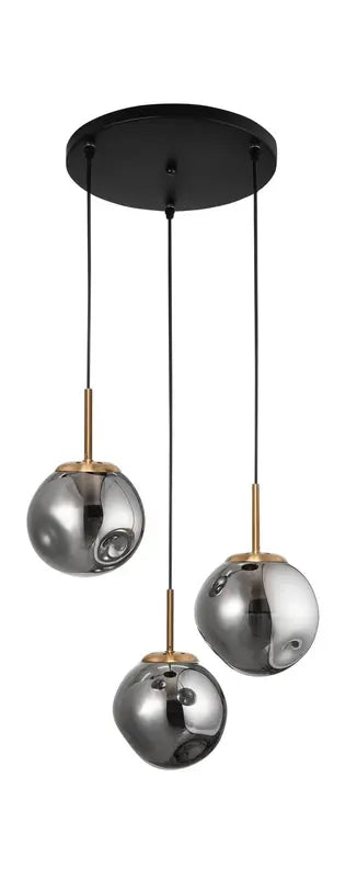 [gebraucht] B-ware Nova Luce Pendelleuchte Hängeleuchte Spada Gold E27 Led 3 Flammig Dimmbar Glas
