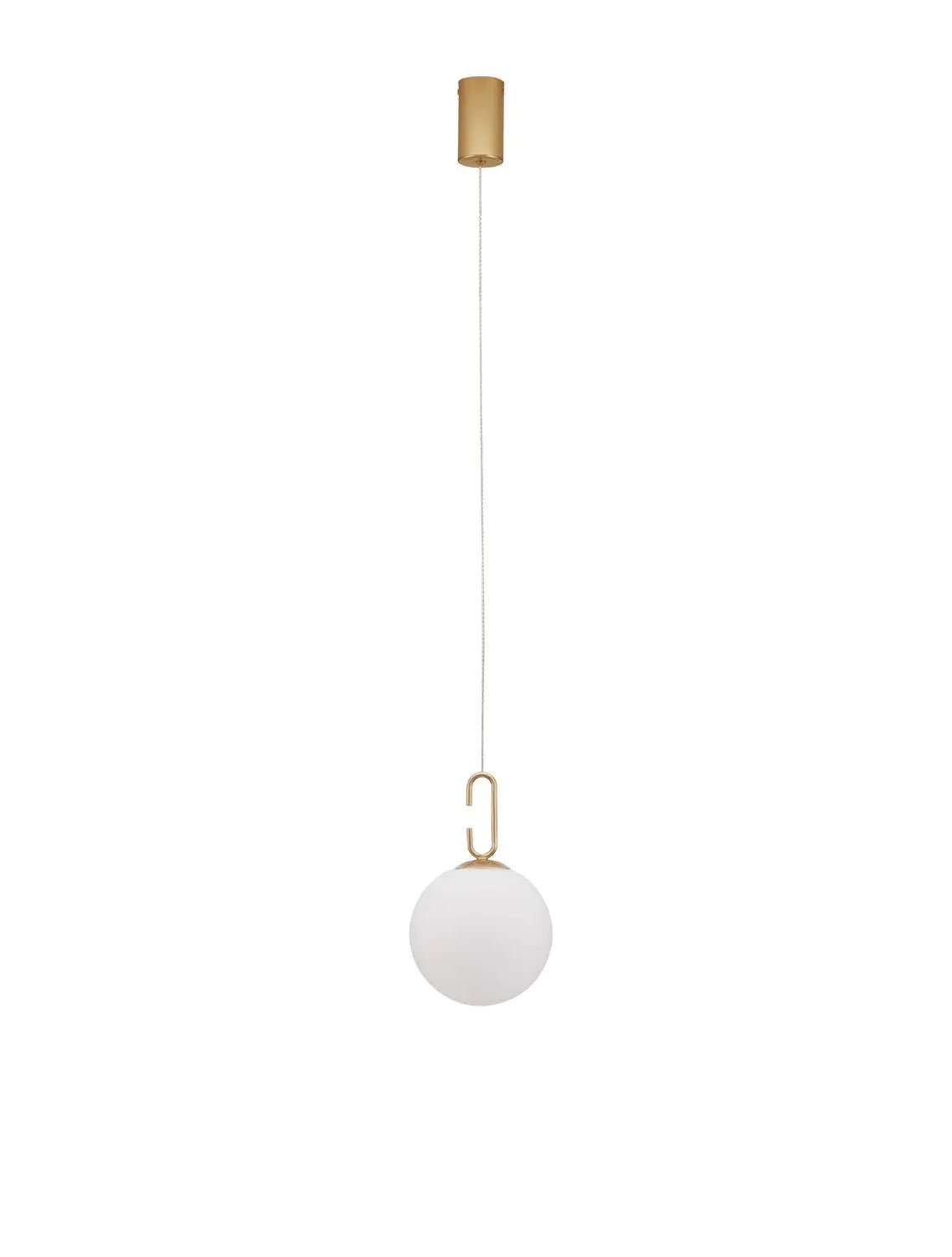 [gebraucht] B-ware Nova Luce Pendelleuchte Hängeleuchte Hook Led Gold Glas Warmweiß 10,64 W Ø 18 Cm