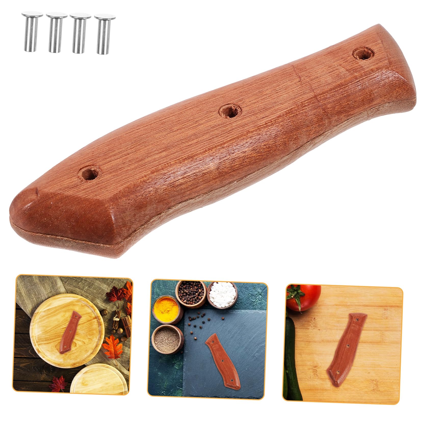 Set Aus 2 Messergriffschalen (mit Nieten) — Ergonomischer Und Rutschfester Griff Geeignet Zum Ersetzen Von Küchenmessergriffen.