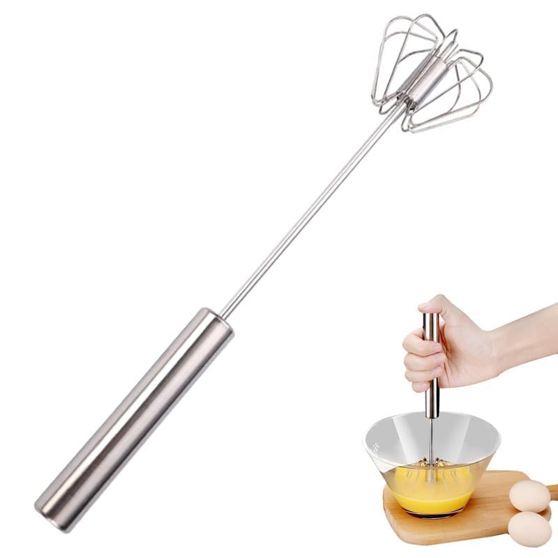 Handmixer, Halbautomatischer Edelstahl-schneebesen, Halbautomatischer Eierquirl, Stabmixer, Rührgerät Zum Kochen, Zur Herstellung Von Eiermilch Zu Hause (27 Cm)