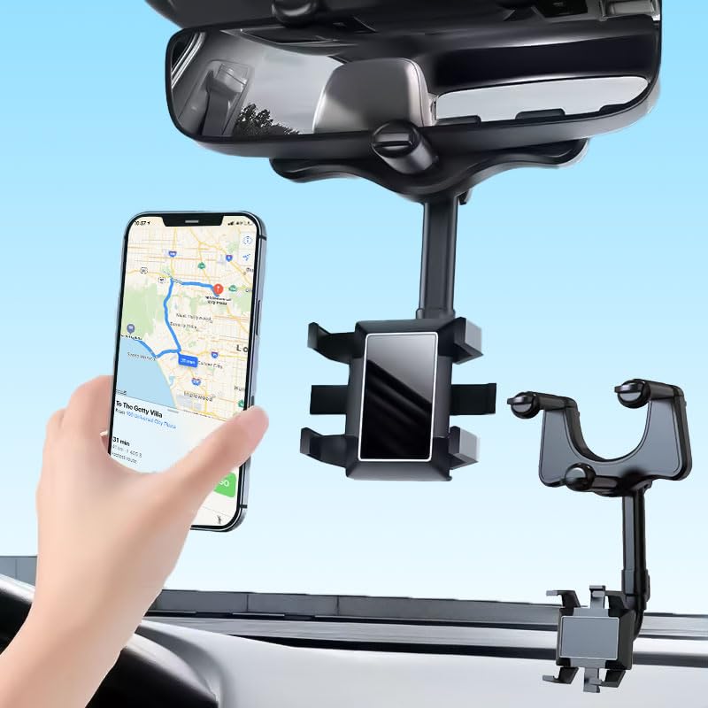 Autohandyhalterung, 360° Verstellbar Und Einziehbar, Superstabiles Rückspiegelzubehör, Universelle Gps-handyhalterung, Kompatibel Mit Allen Smartphones