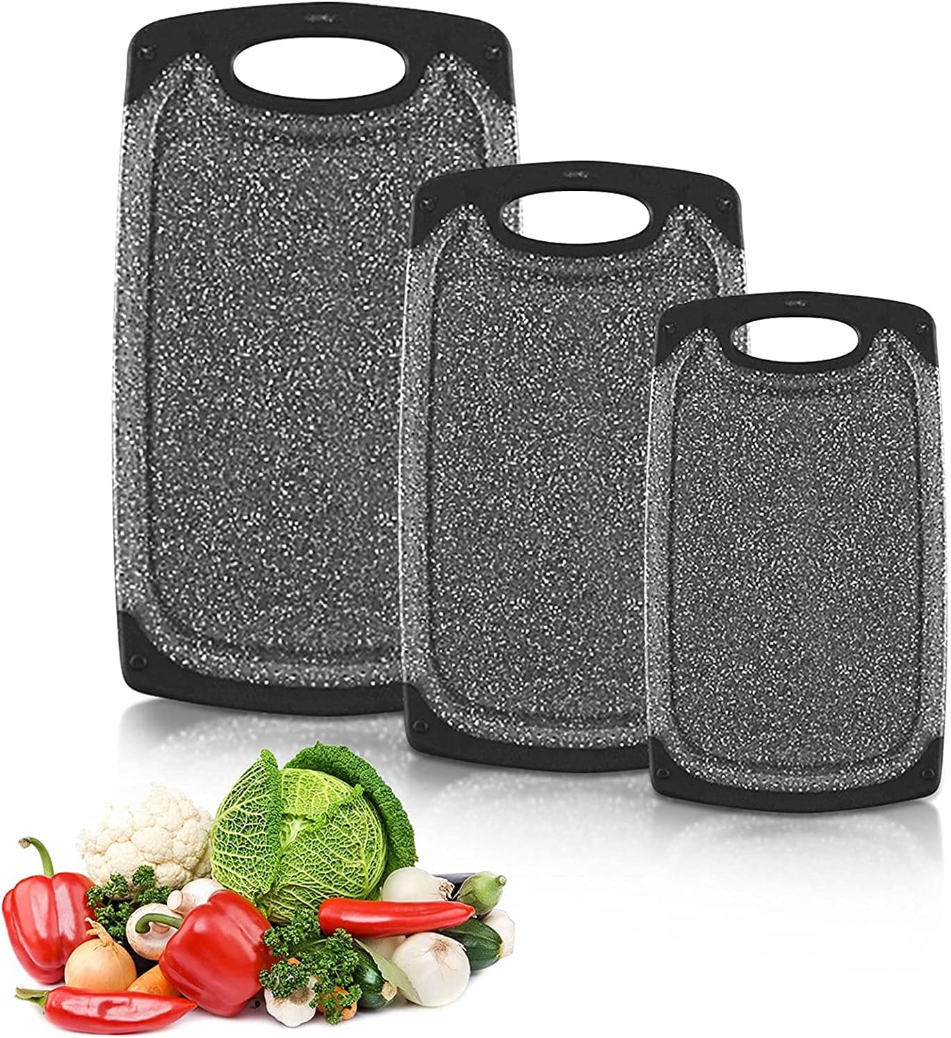 Schneidebrett-set, 3er-pack, Lebensmittelechtes Pp-material, Rutschfestes Und Antibakterielles Küchenschneidebrett Für Fleisch, Gemüse Und Obst