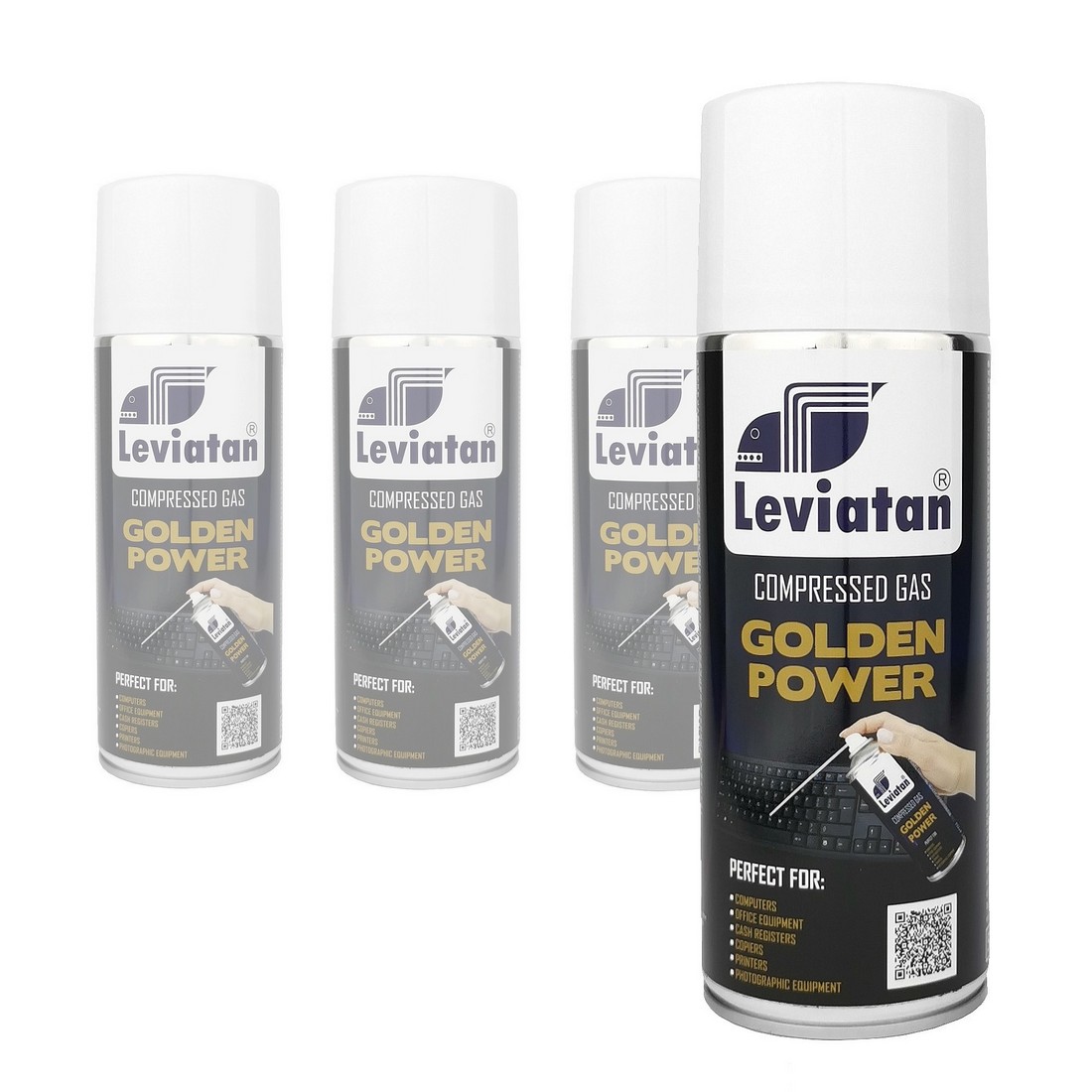 Komprimiertes Gas Leviatan Golden Power 400ml Set 4 Stück.