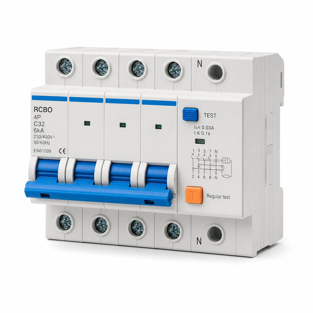 Fi/ls-schalter 4p 32a C-charakteristik Ac230-400v 6ka En61009