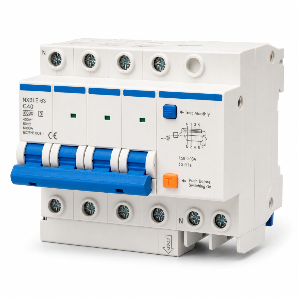 Fi/ls-schalter 4p 40a C-charakteristik 6ka En61009