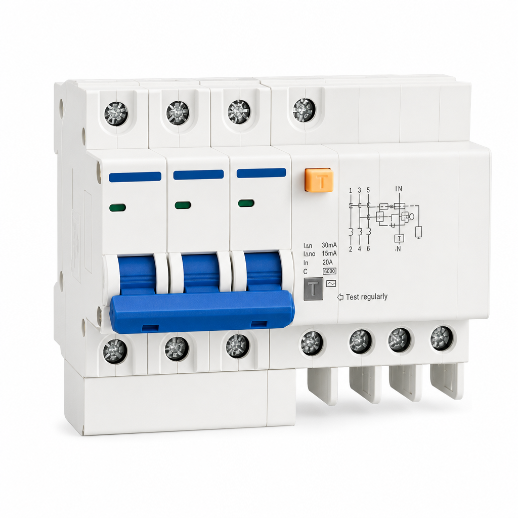Fi/ls-schalter 3p 20a C, 6ka, 230-400v En61009