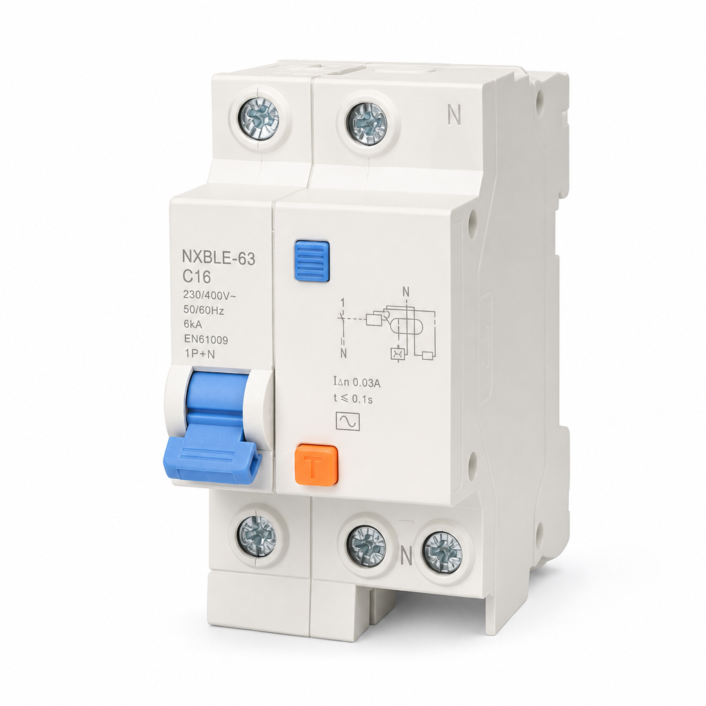 Fi/ls-schalter 1p+n C16a Charakteristik C 6ka En61009