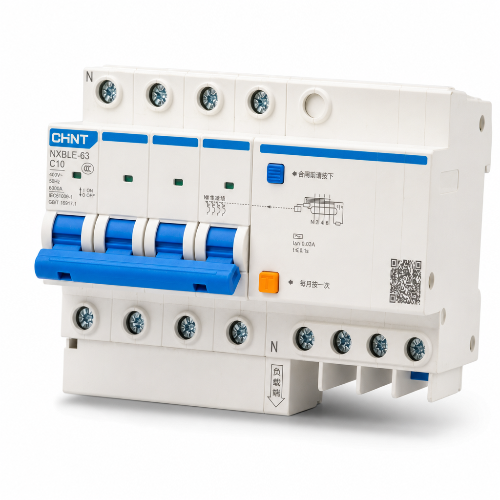 Fi/ls-schalter 4p 10a C-charakteristik 6ka En61009