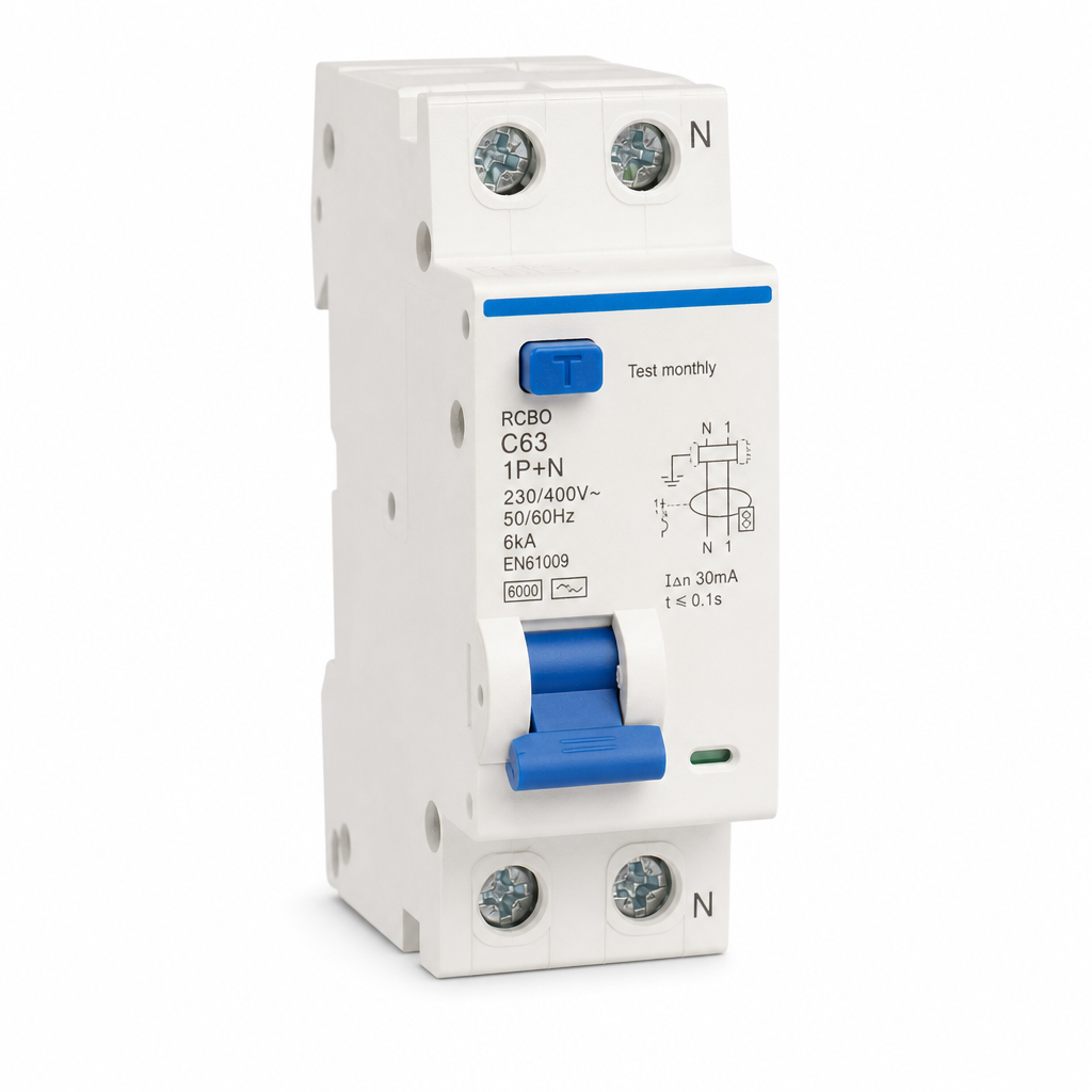 Fi/ls-schalter Rcbo 1p+n C63a 6ka Charakteristik C