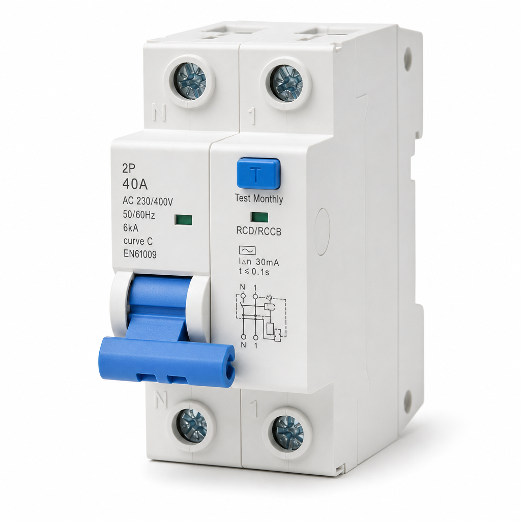 Fi/ls-schalter 2p 40a Ac 220-400v Charakteristik C 6ka En61009