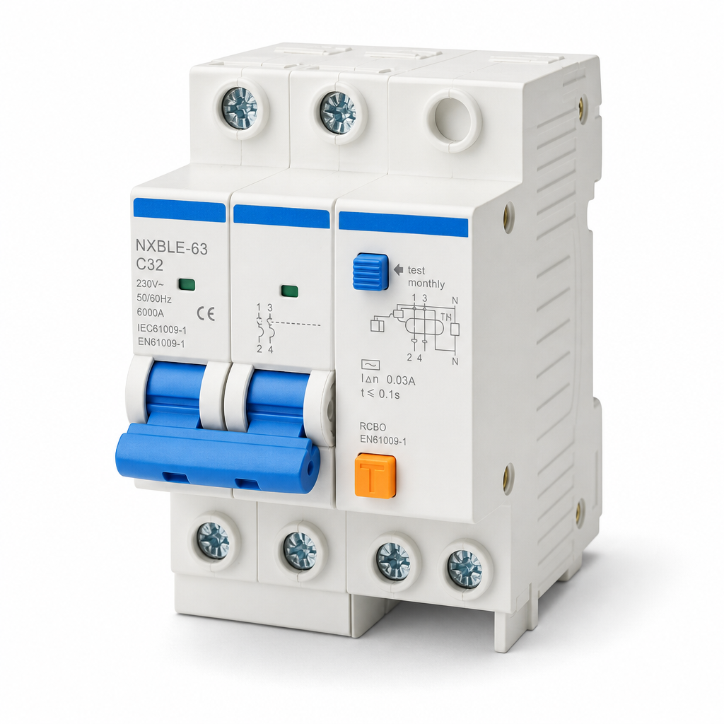 Fi/ls-schalter 2p 32a C-charakteristik 6ka En61009