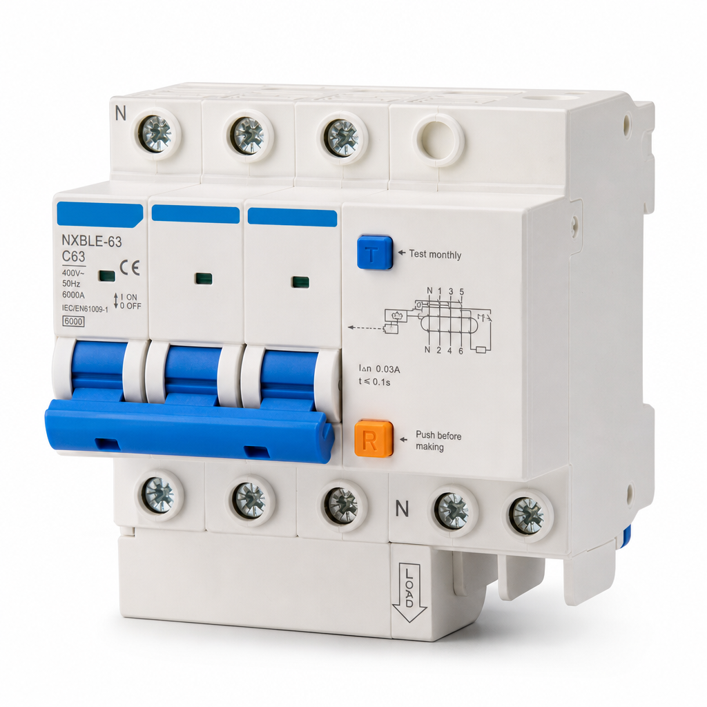 Fi/ls-schalter 4p 63a Ac230-400v 6ka Charakteristik C En61009