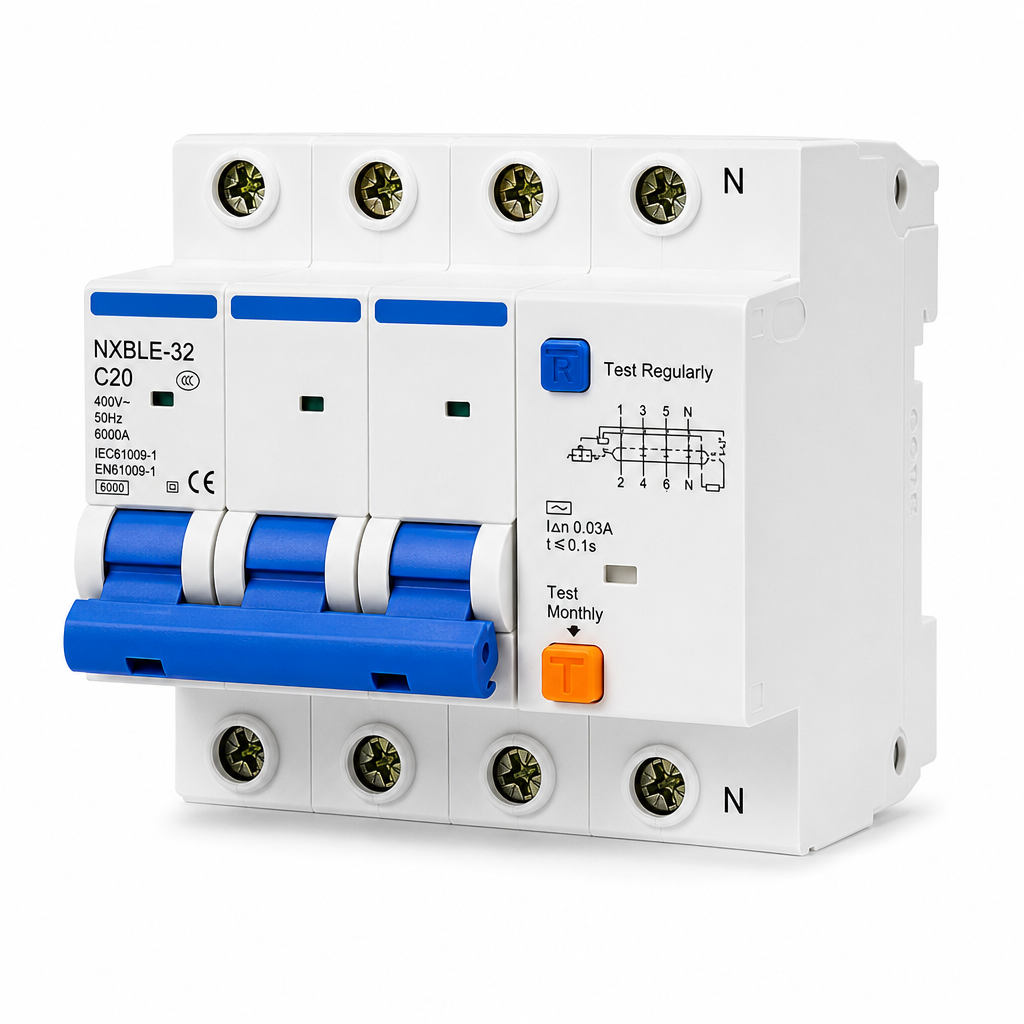 Fi/ls-schalter 3p+n C20 6ka En61009