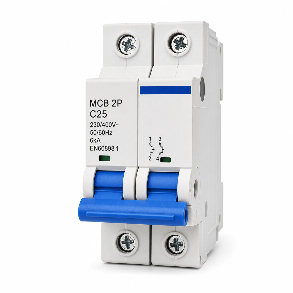 Leitungsschutzschalter 2p 25a C-charakteristik 6ka 230-400v En60898-1