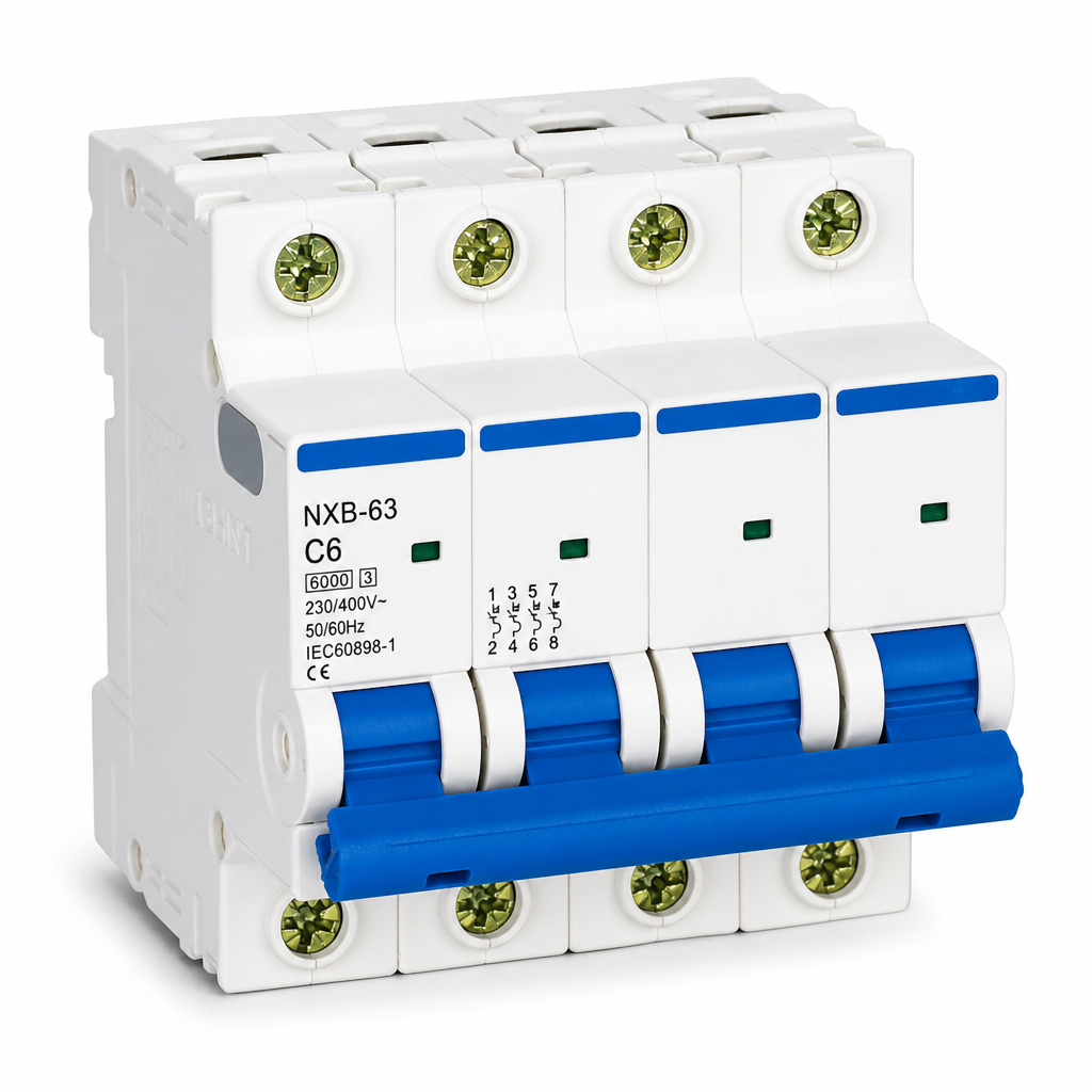 Modularer Leitungsschutzschalter 4p 6a C-charakteristik 6ka Ohne Fi-schutzschalter
