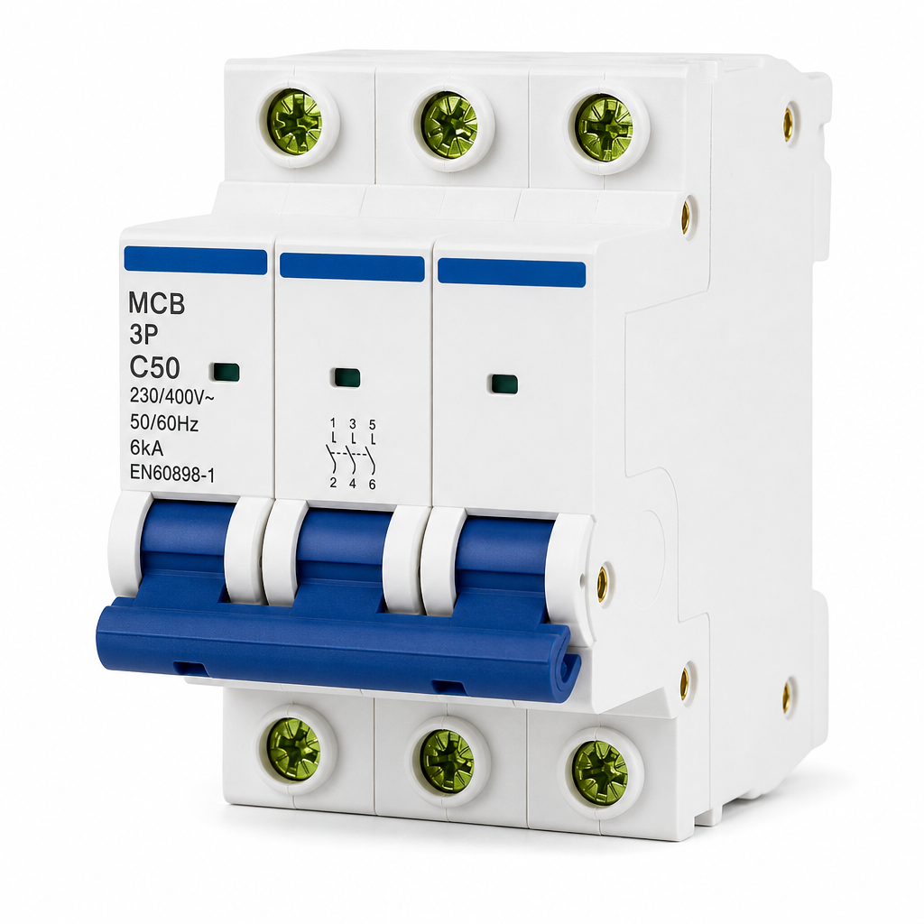 Modularer Leitungsschutzschalter 3p 50a Charakteristik C 6ka Ohne Fehlerstromschutz