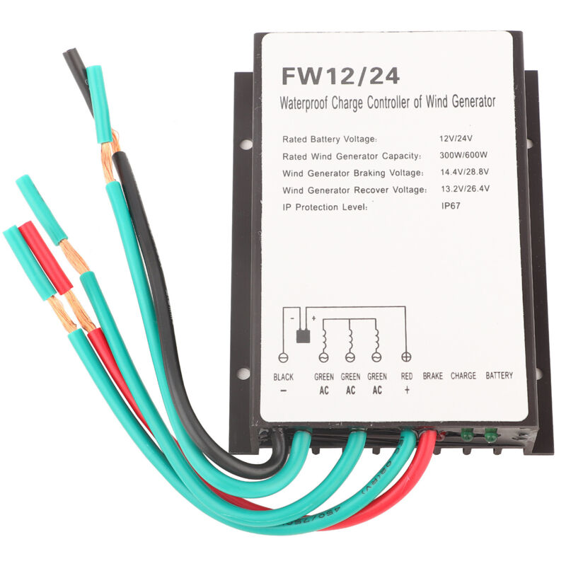 12/24v Wasserdichter Laderegler Für Windkraftanlagen – 300w/600w Leistung – Schutzart Ip67 – Automatische Batteriesteuerung