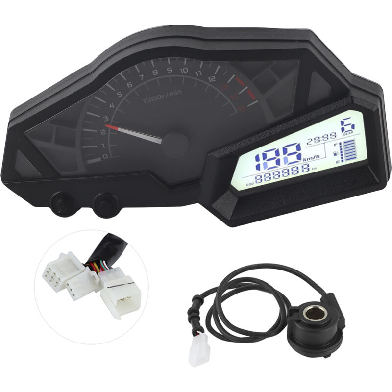 Bnineteenteam Motorrad-lcd-kilometerzähler-einbau, Motorrad-kilometerzähler, Geschwindigkeits- Und Tankanzeige 15000 U/min Für 300er Motorrad.