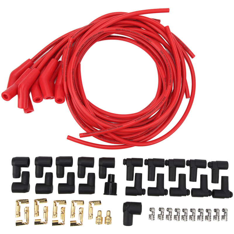 Zündkabelsatz, Zündkerzendurchmesser 8,5 Mm, Zündkabelsatz Mit Staubschutzkappe Für 8-zylinder-fahrzeuge (rot).