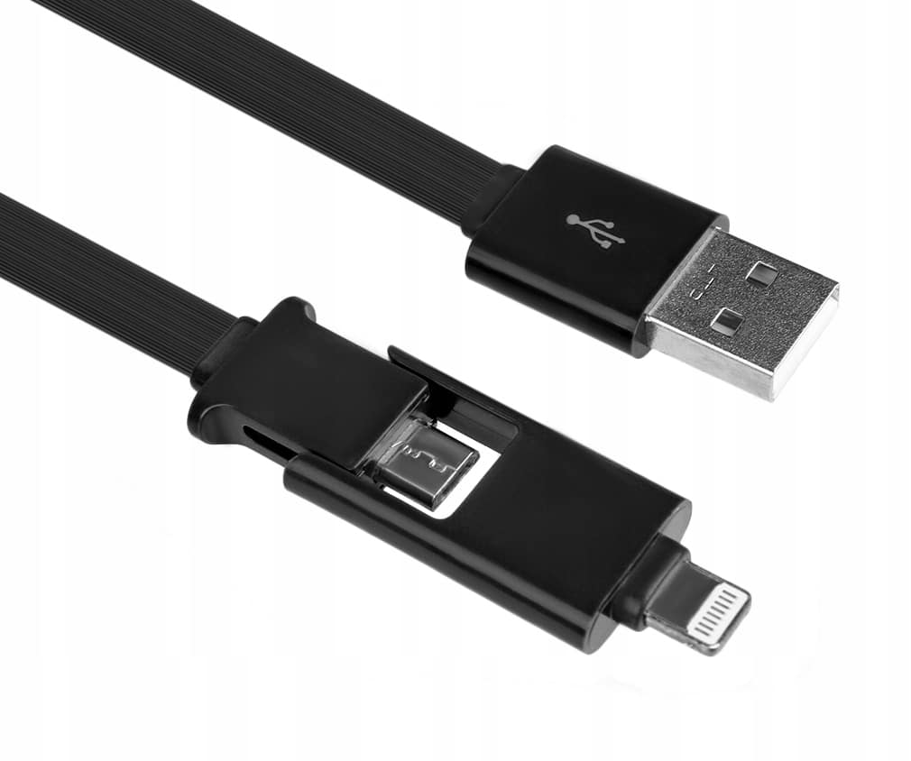 2-in-1 Iphone- Und Micro-usb-ladekabel (flach)