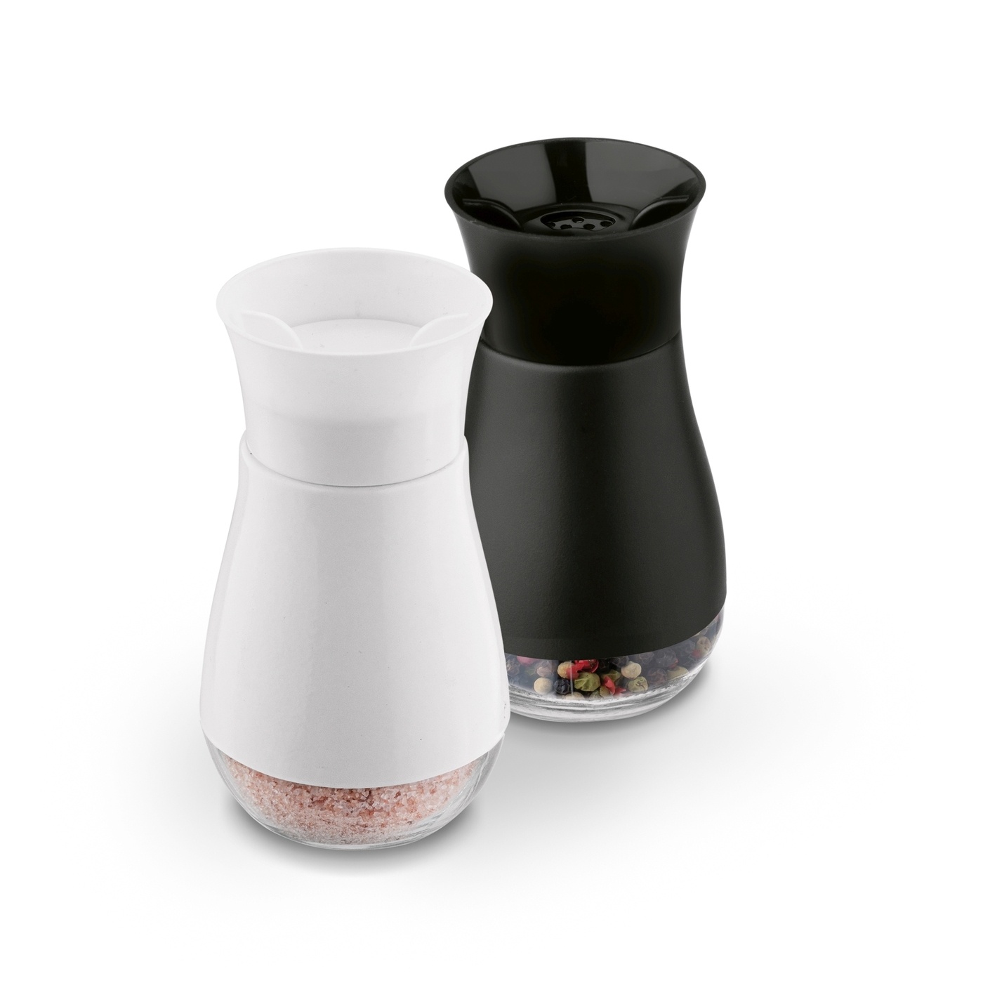 Set Mit 2 Devi Gewürzbehältern, 140 Ml, 10,5 X 5 Cm, Schwarz + Weiß