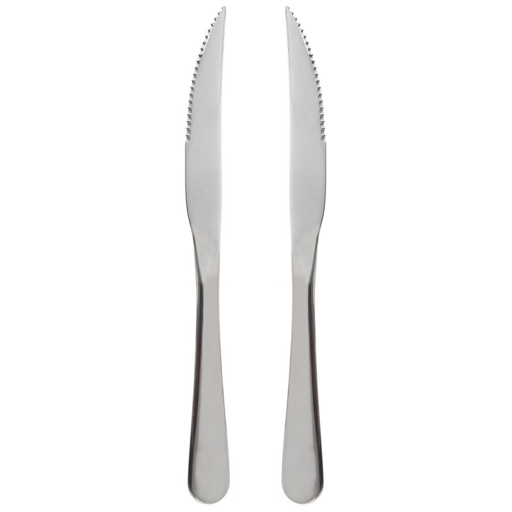 2x Wellenschliffmesser Für Steaks, Burger, Fleisch, Pizza, Grill, Messerset