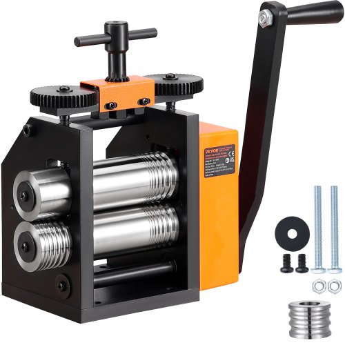 3 In 1 Handwalzwerk Maschine 75mm Kombinationswalzwerk, Manueller Walzwerk Schmuckwalzwerk Einstellbare Dicke Von 0,03 Bis 6,5mm, Handwalzwerk Maschine Für Platin / K-gold / Messing