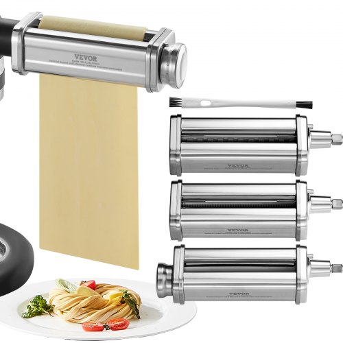 3 Tlg. Manuelle Nudelmaschine Edelstahl, Edelstahl Frische Manuell Pasta Walze Maschine Italienische Flachteigmaschine Pastamaker Inkl. Reinigungsbürste Für Spaghetti, Lasagne Usw.