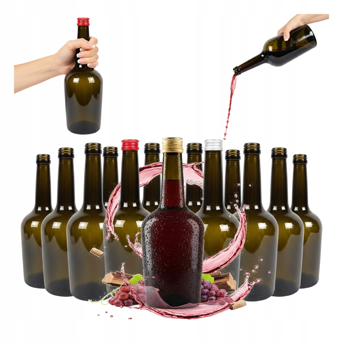 40 Flaschen Gloria Olive, 500 Ml Glasflaschen Für Liköre, Weinessig Und Säfte