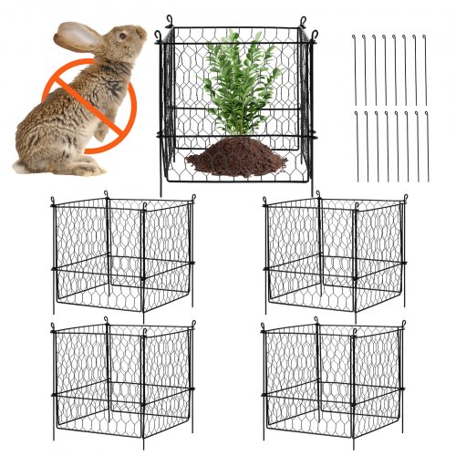 4er-pack Pflanzenschutz Vor Tieren, 34,3 X 34,3 Cm Pflanzenschutz Aus Hühnerdraht, Pflanzenkäfige Für Pflanzen Im Freien, Blumen Und Gemüse, Hält Hasen, Hühner Und Eichhörnchen Fern, 16-teiliges Metal