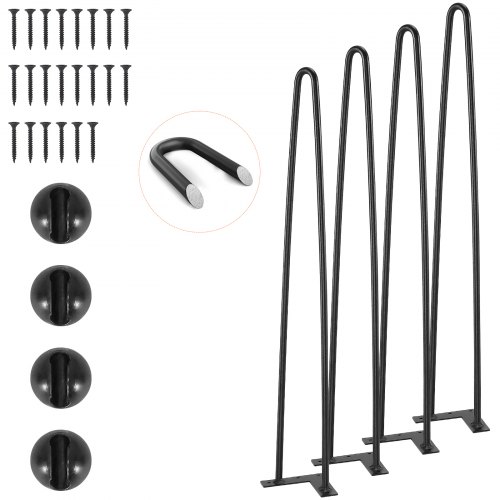 4er-set Tischbeine Haarnadelbein 710mm Hoch 110x110mm Montageplatte Kohlenstoffstahl Pulverbeschichtet Hairpinlegs 227kg Tragfähigkeit Ideal Für Küchentische Wohnzimmerkonsolen Studio-tische